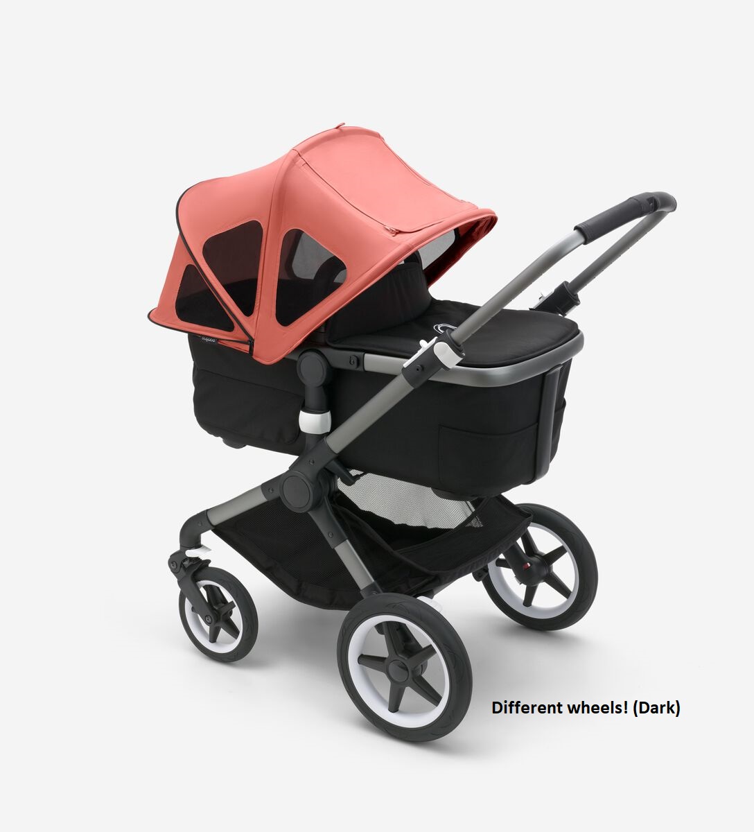 Bugaboo Fox 5 Midnight black Детская коляска 2в1 Графитовая рама + Kапюшон Breezy V2 Sunrise Red