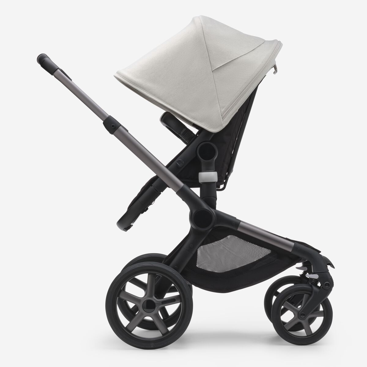 Bugaboo Fox 5 Midnight black Детская коляска 2в1 Графитовая рама + Kапюшон Misty White