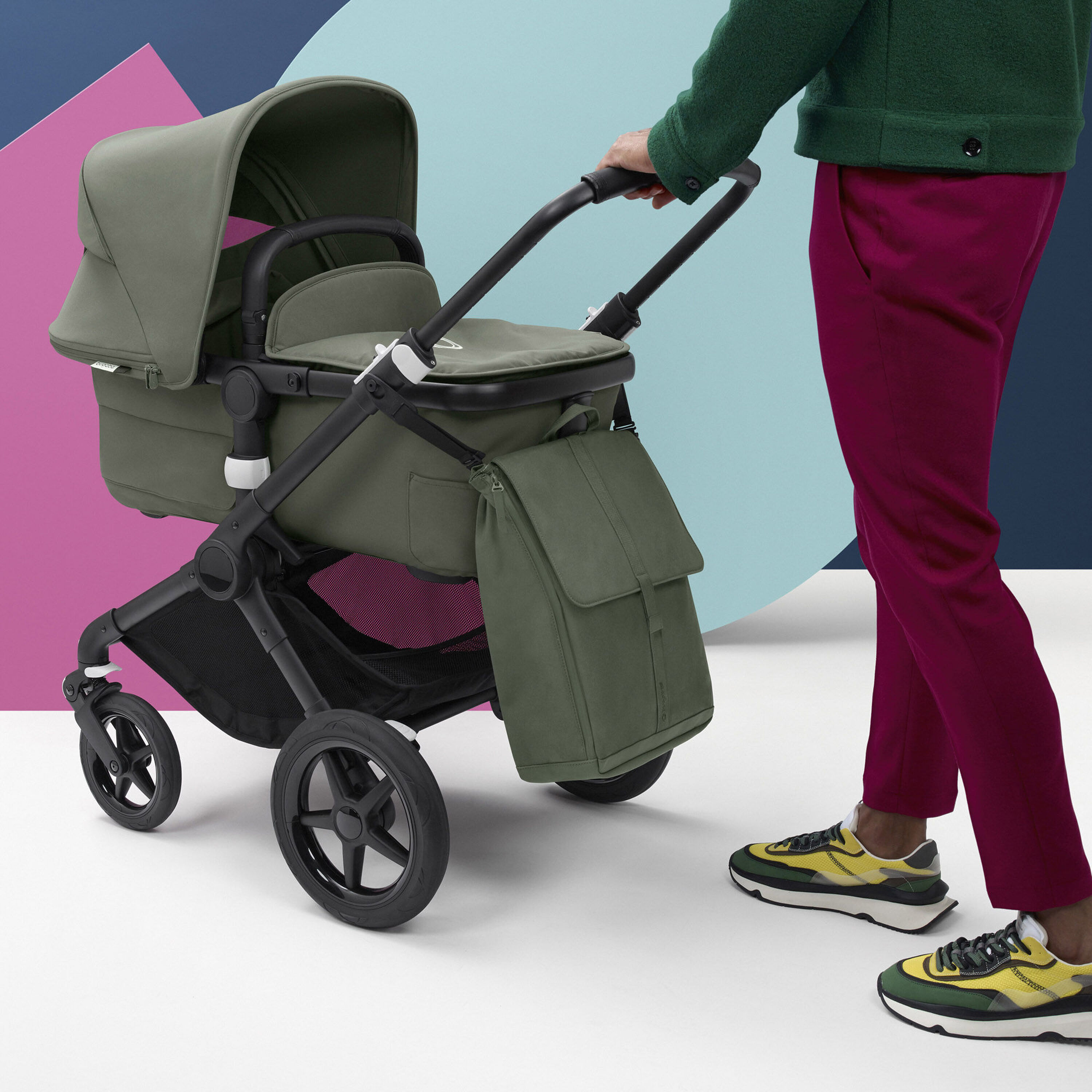 Bugaboo ratu soma ar pārtinamo virsmu Forest green