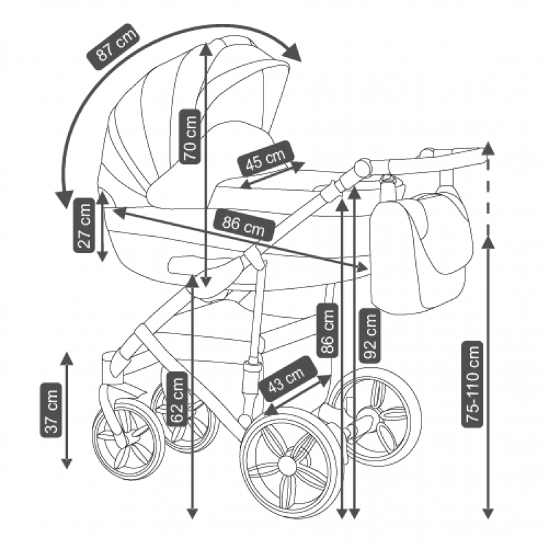 Camarelo Baleo BA-11 Bērnu rati 3in1