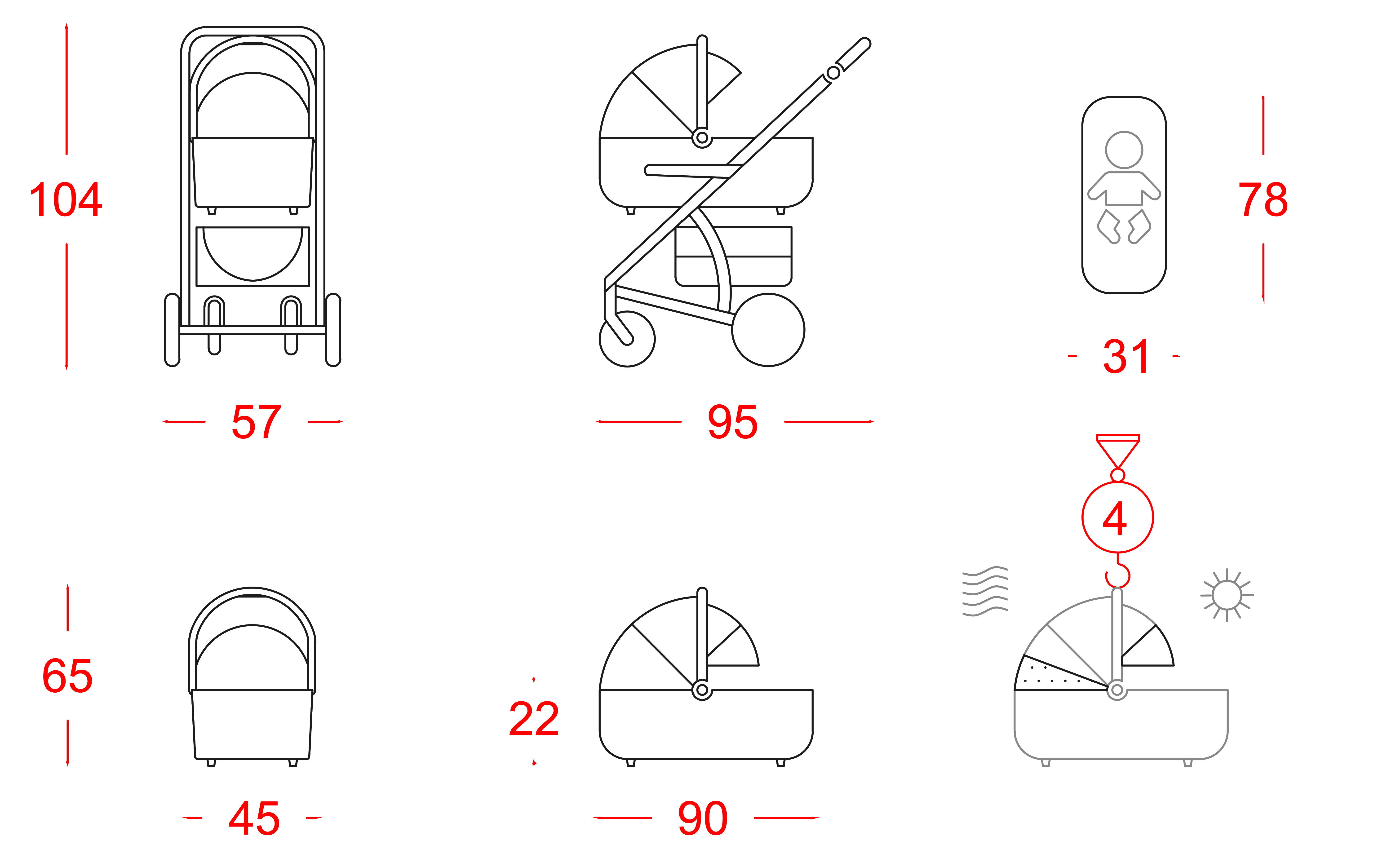 Carrello Vista Air Ruby Red Детская коляска 2 в 1