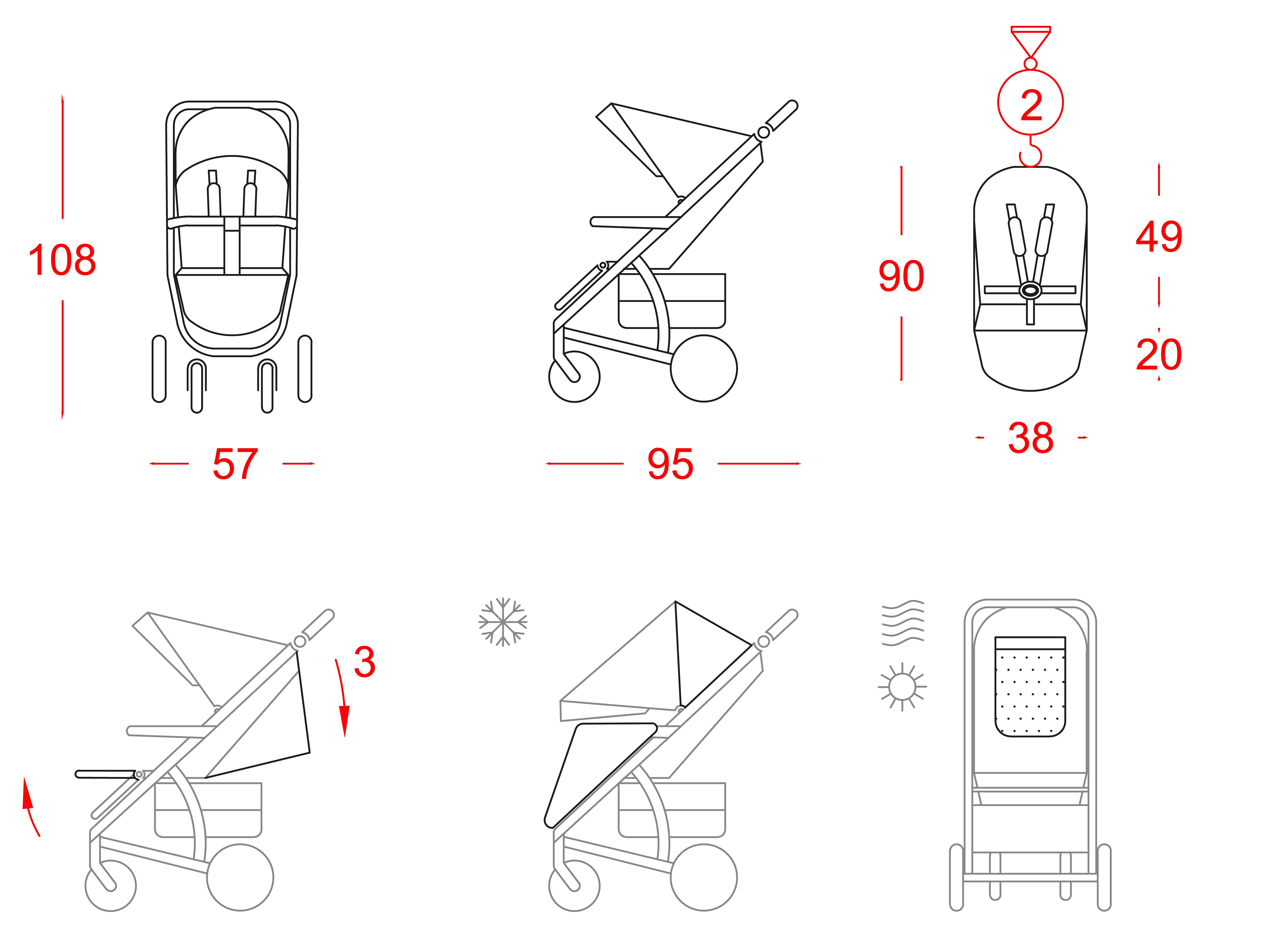 Carrello Vista Air Ruby Red Детская коляска 2 в 1