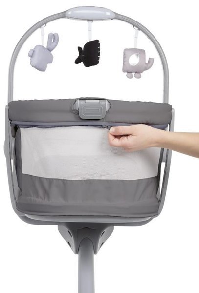 Chicco Baby Hug Air 4in1 Dark Grey Bērnu šūpuļkrēsliņš-Gulta