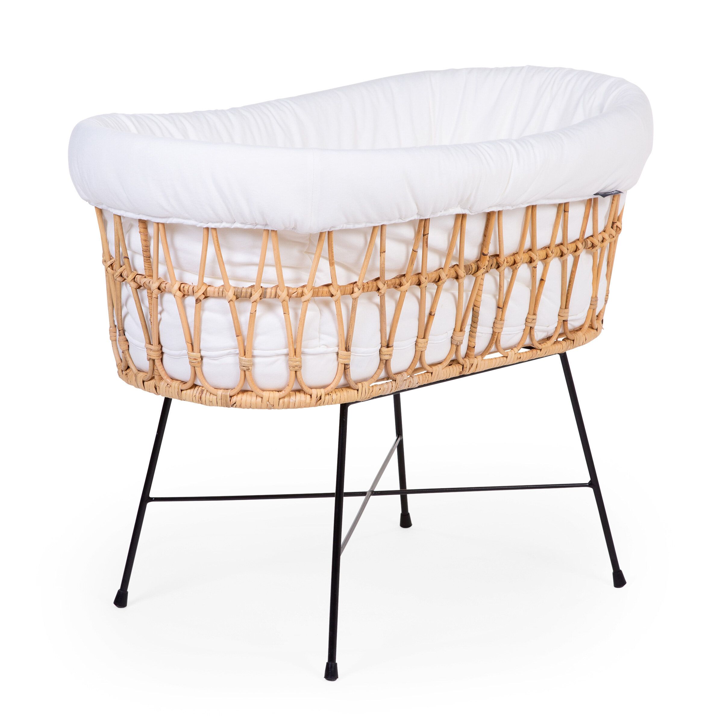 Childhome Rattan Ecru White Natural Bērnu Šūpulis Pīts