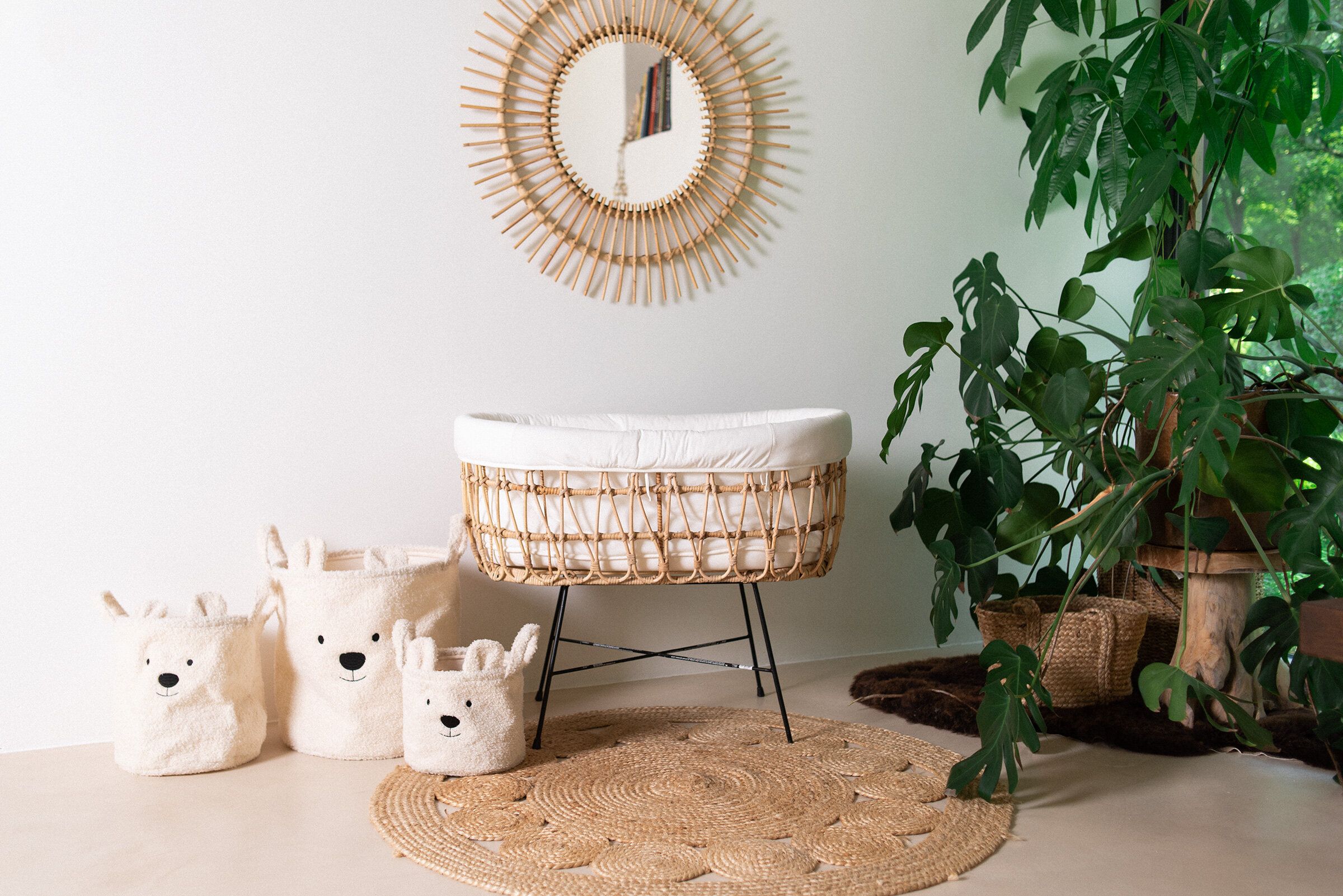 Childhome Rattan Ecru White Natural Kолыбель Плетеная