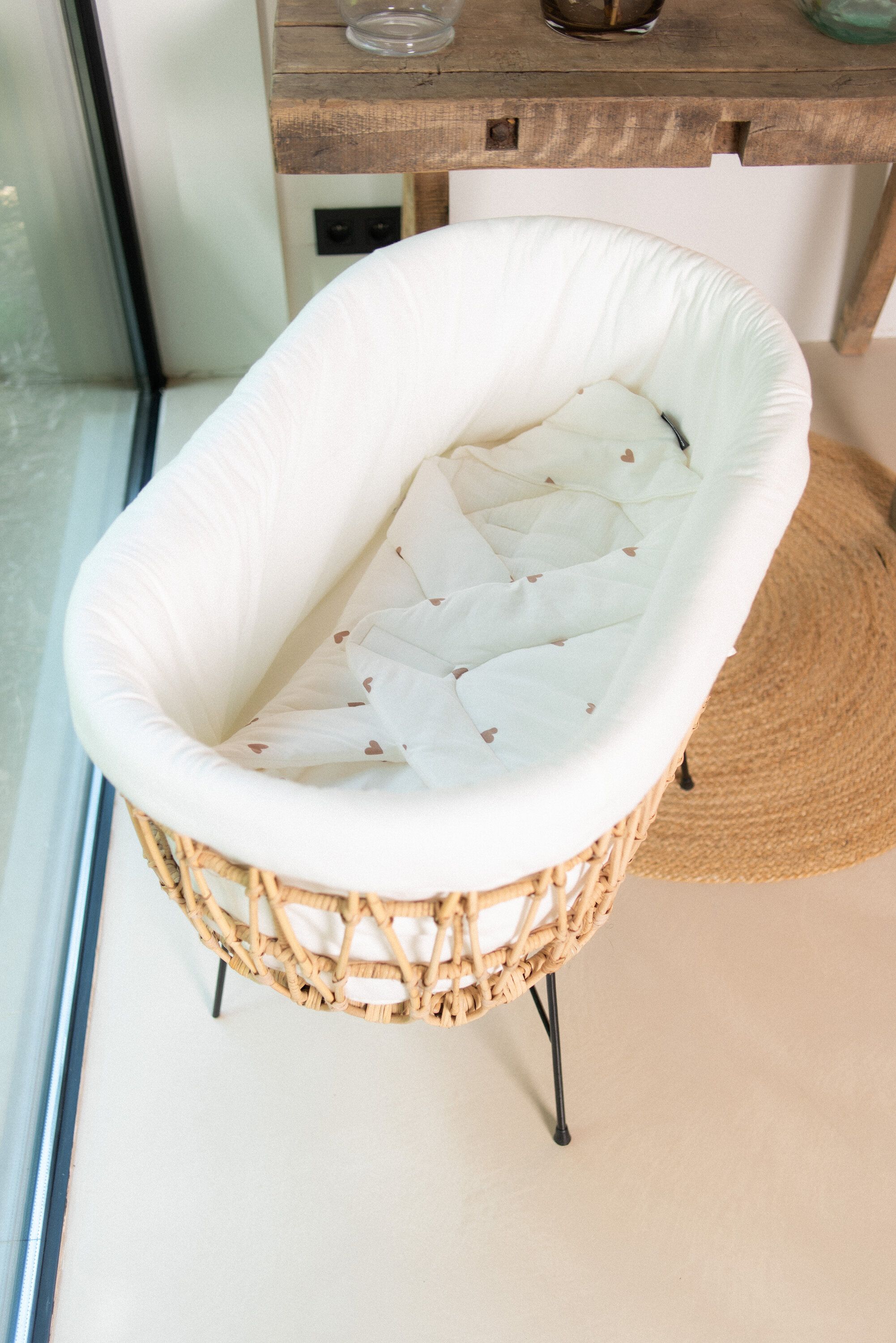 Childhome Rattan Ecru White Natural Bērnu Šūpulis Pīts