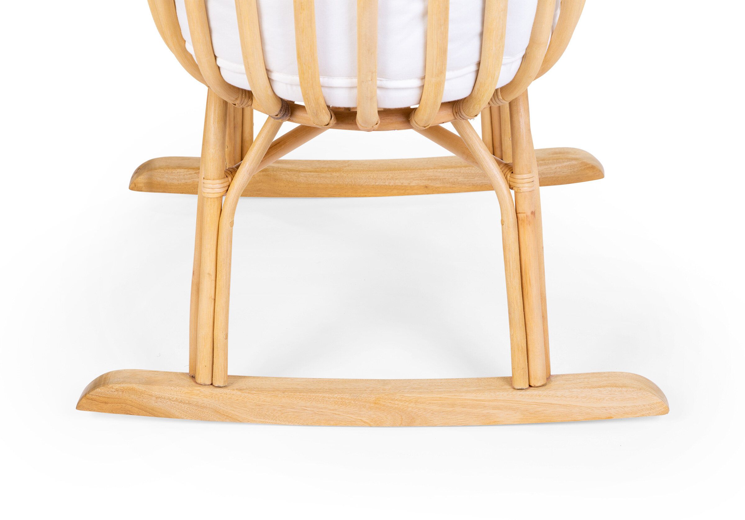 Childhome Rattan Rocking White Natural Bērnu Šūpulis ar sliedēm Pīts