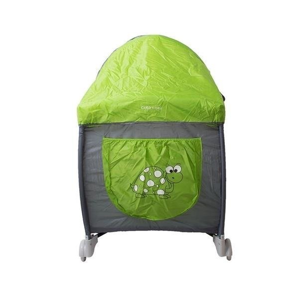 Coto Baby Samba Lux 05 GREEN GREY Ceļojumu gultiņa manēža