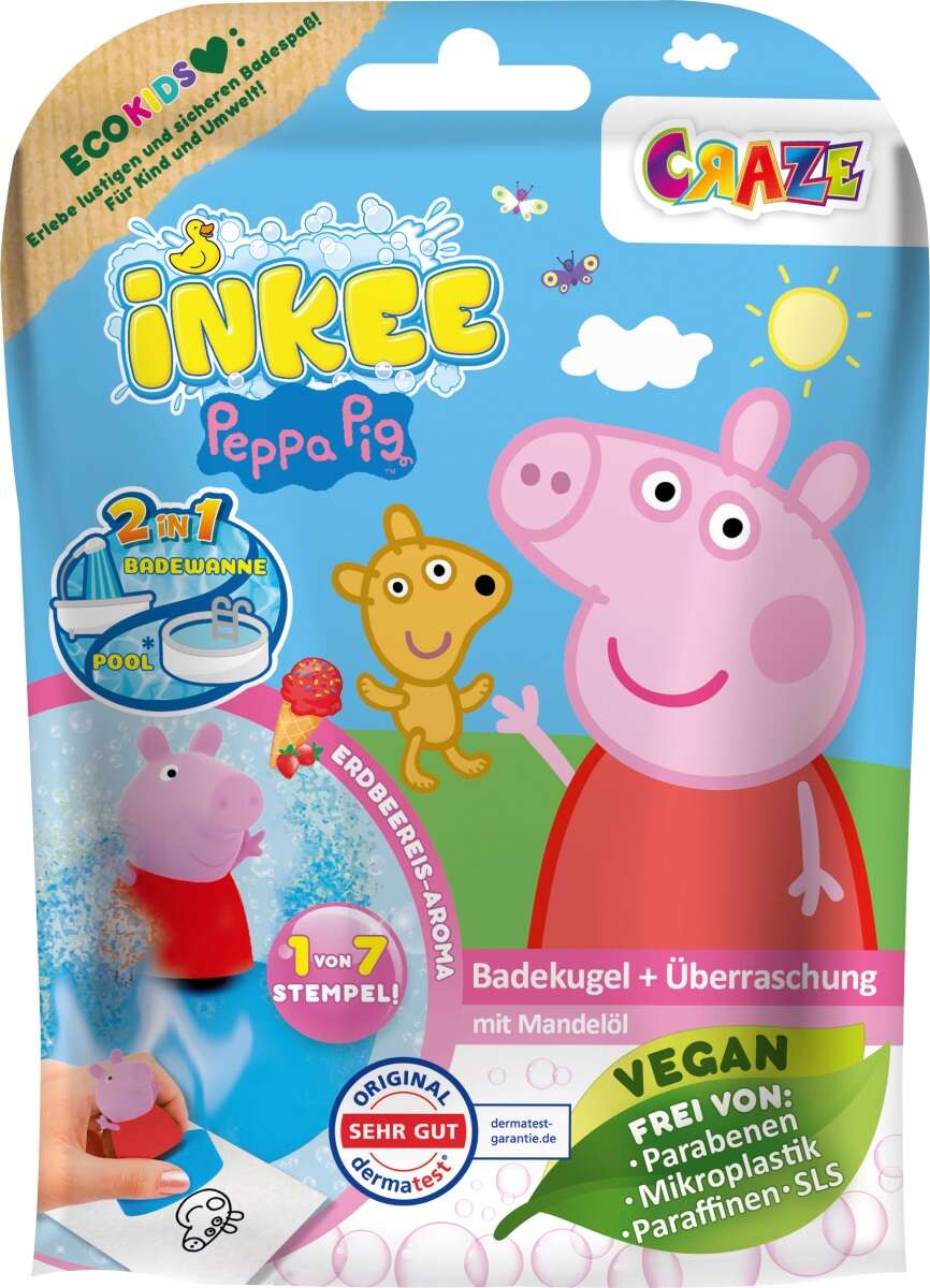 Craze Inkee Peppa Pig vannas bumba + rotaļlieta