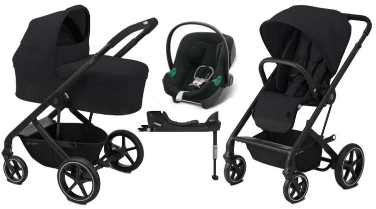 Cybex Balios S Lux Deep Black + Aton B2 I-Size + Cybex One base Bērnu rati 4in1