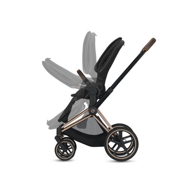 Cybex e-Priam Dark Navy Eco/ Conscious Rosegold frame Pastaigu rati