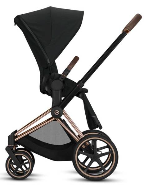 Cybex e-Priam Deep Black Rosegold frame Детская коляска 4 в 1