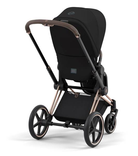 Cybex e-Priam Deep Black Rosegold frame Pastaigu rati