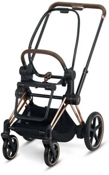 Cybex e-Priam Deep Black Rosegold frame Pastaigu rati