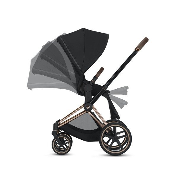 Cybex e-Priam Dream Grey Simply Flowers Matt black frame Pastaigu rati