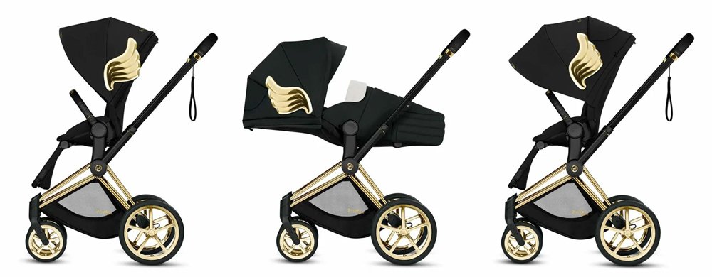 Cybex e-Priam Jeremy Scott Black Wings Детская коляска 2 в 1