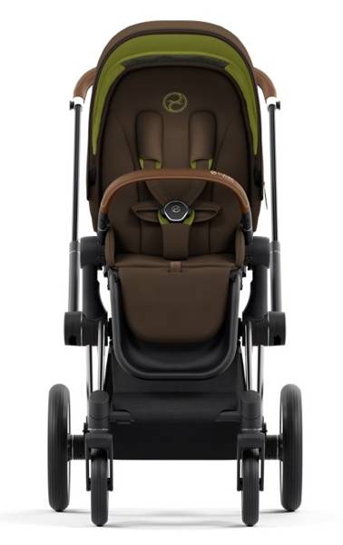 Cybex e-Priam Khaki Brown Chrome brown frame Pastaigu rati