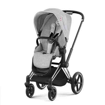 Cybex e-Priam Koi Crystallized Chrome black frame Pastaigu rati