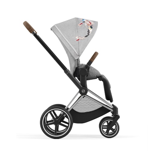 Cybex e-Priam Koi Crystallized Chrome brown frame Pastaigu rati