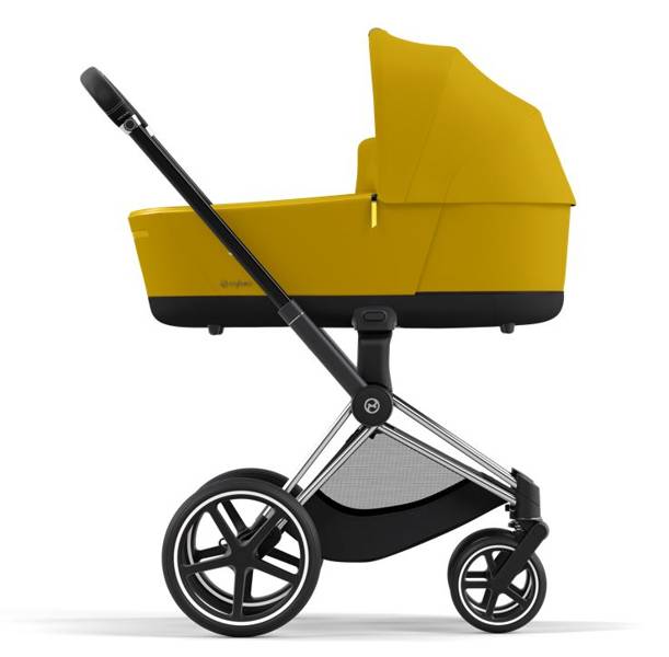 Cybex e-Priam Mustard Yellow Chrome black frame Детская коляска 4 в 1