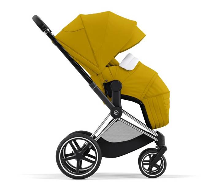 Cybex e-Priam Mustard Yellow Chrome black frame Детская коляска 4 в 1