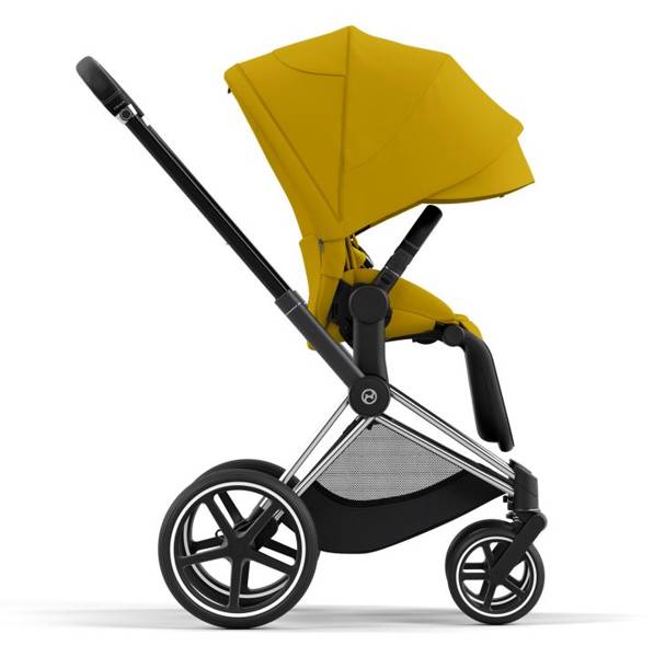 Cybex e-Priam Mustard Yellow Chrome black frame Детская коляска 4 в 1