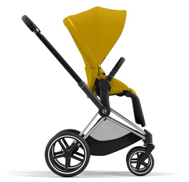 Cybex e-Priam Mustard Yellow Chrome black frame Детская коляска 4 в 1