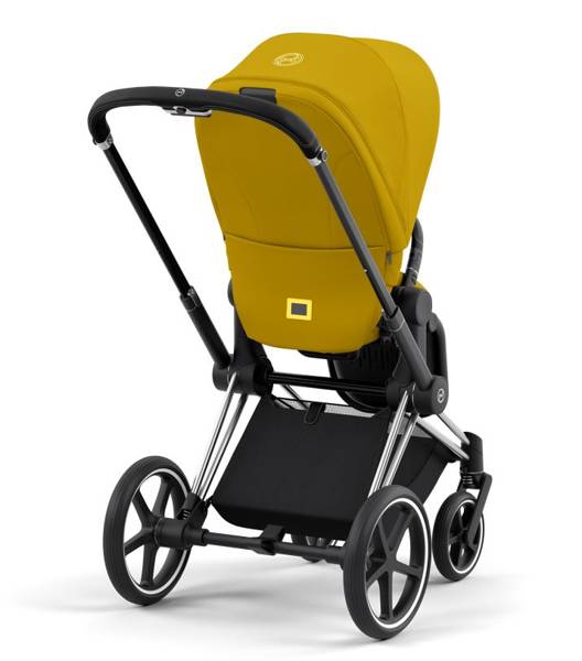 Cybex e-Priam Mustard Yellow Chrome black frame Детская коляска 4 в 1