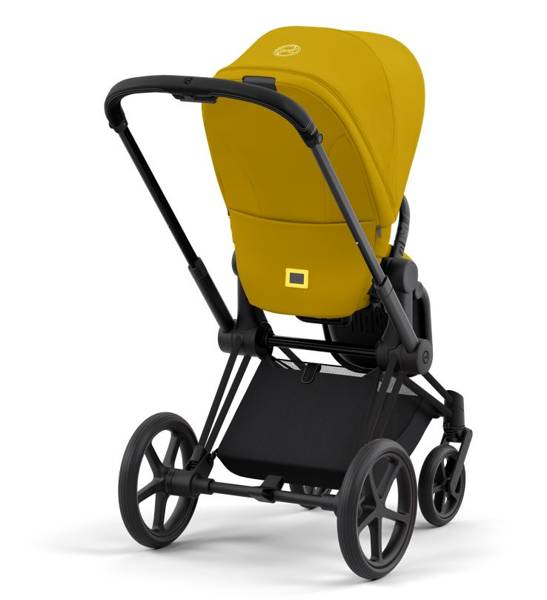 Cybex e-Priam Mustard Yellow Matt black frame Pastaigu rati