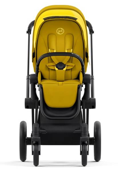 Cybex e-Priam Mustard Yellow Matt black frame Pastaigu rati