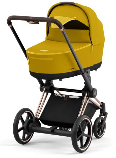 Cybex e-Priam Mustard Yellow Rosegold frame Детская коляска 4 в 1