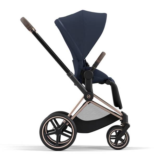 Cybex e-Priam Nautical Blue Rosegold frame Pastaigu rati