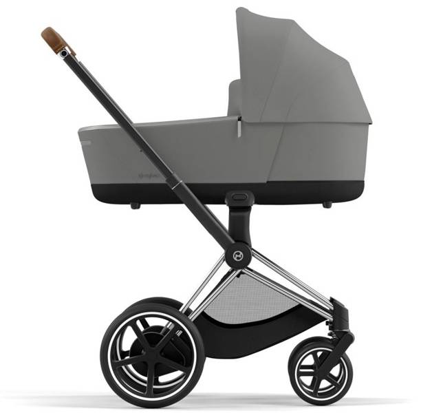 Cybex e-Priam Soho Grey Chrome brown frame Коляска с Люлькой