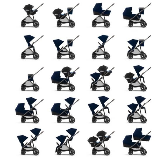 Cybex Gazelle S Ocean Blue/Silver Коляска для двойняшек