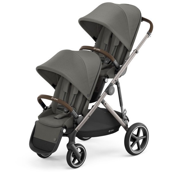 Cybex Gazelle S Soho Grey + Aton M I-Size Коляска для двойняшек