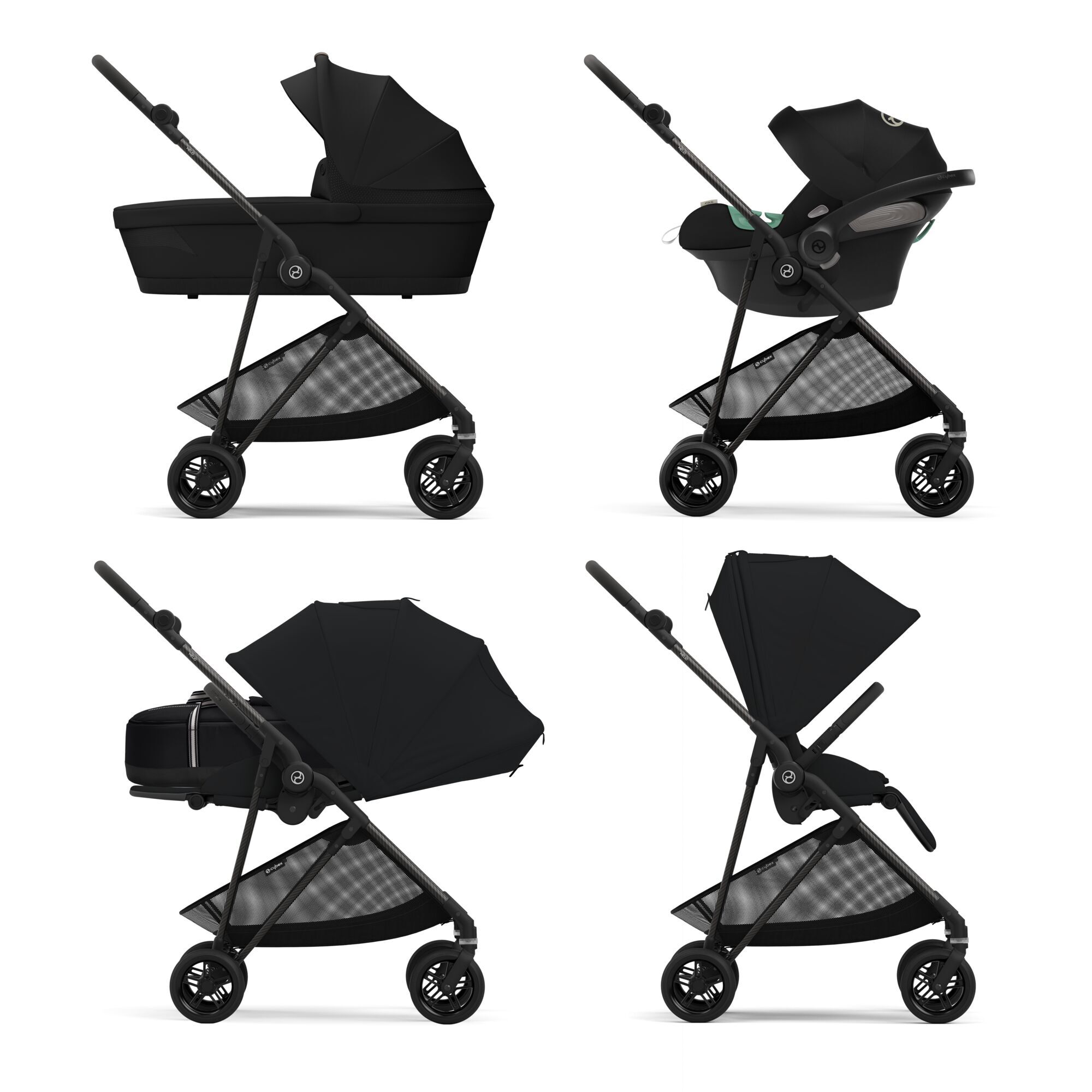 Cybex Melio New Carbon Moon Black Pastaigu rati