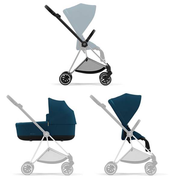 Cybex Mios 3.0 + Cloud Z2 i-Size Mountain Blue + Chrome black frame Bērnu rati 3in1