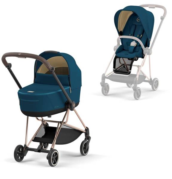 Cybex Mios 3.0 + Cloud Z2 i-Size Mountain Blue + Rose gold frame Bērnu rati 3in1