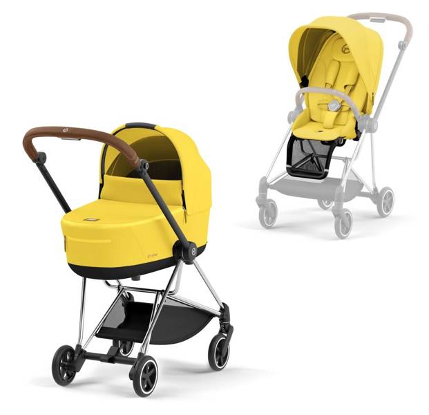 Cybex Mios 3.0 + Cloud Z2 i-Size Mustard Yellow + Chrome brown frame Bērnu rati 3in1