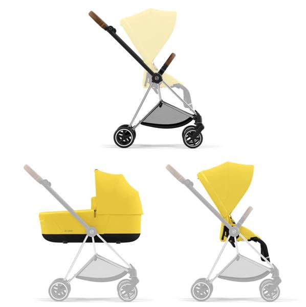 Cybex Mios 3.0 + Cloud Z2 i-Size Mustard Yellow + Chrome brown frame Bērnu rati 3in1