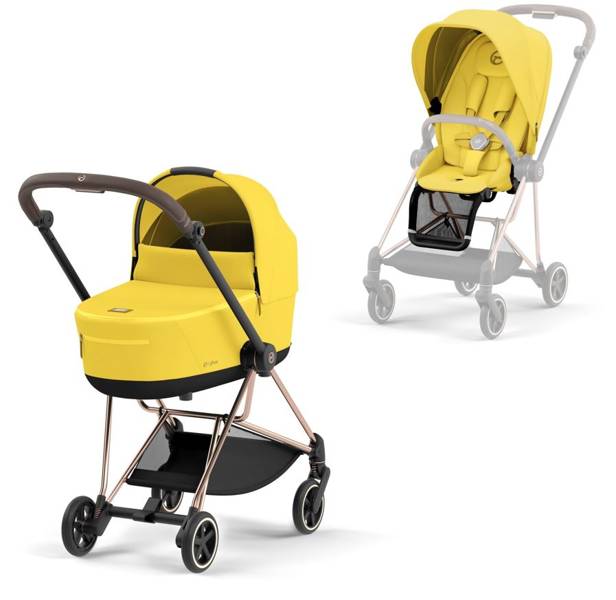 Cybex Mios 3.0 + Cloud Z2 i-Size Mustard Yellow + Rose gold frame Детская коляска 3in1