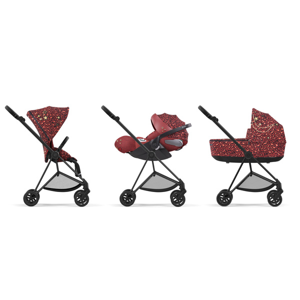 Cybex Mios 3.0 + Cloud Z2 i-Size Rosenrot Red + Chrome black frame Bērnu rati 3in1