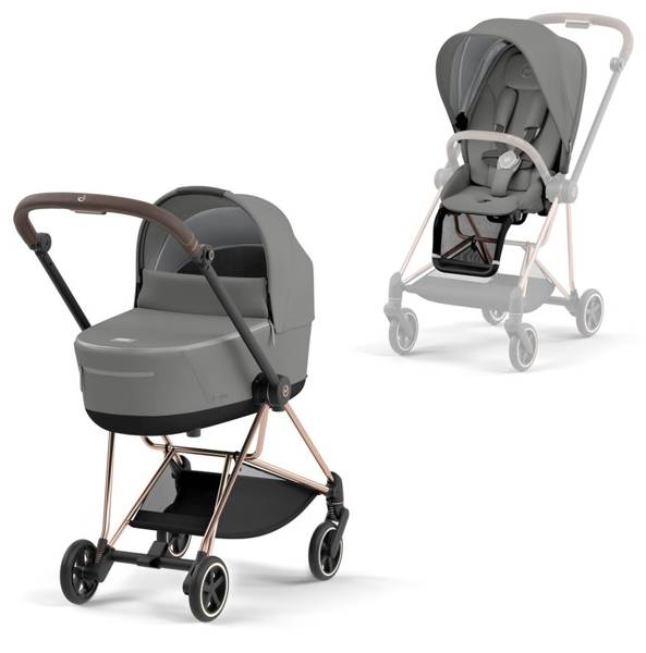 Cybex Mios 3.0 + Cloud Z2 i-Size Soho Grey + Rose gold frame Bērnu rati 3in1