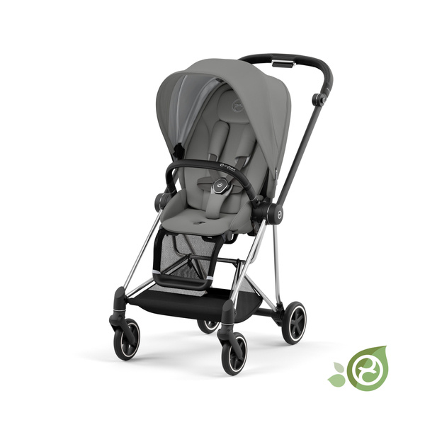 Cybex Mios 3.0 Eco Pearl Grey + Cloud Z2 I-Size + Chrome Black frame Bērnu rati 4in1