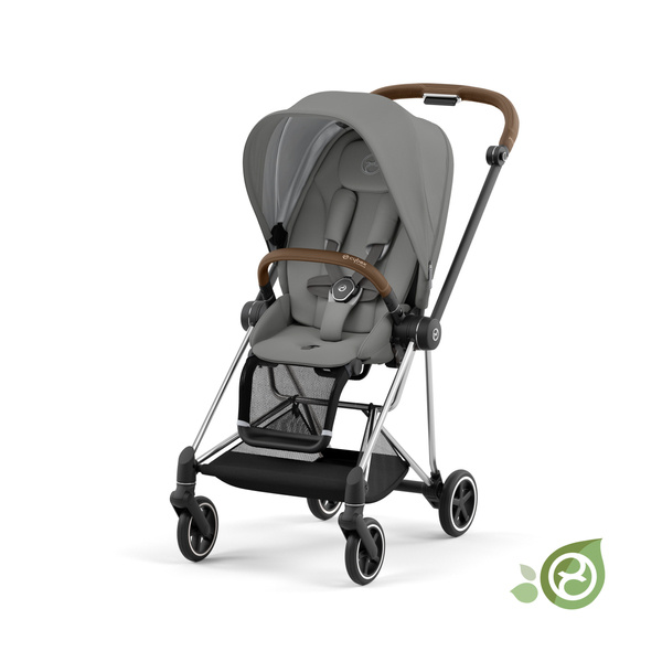 Cybex Mios 3.0 Eco Pearl Grey + Cloud Z2 I-Size + Chrome Brown frame Детская коляска 4in1