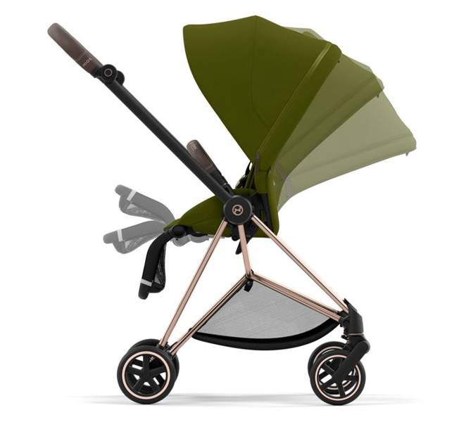 Cybex Mios 3.0 Khaki Green + Cloud Z I-Size + Rose gold frame Bērnu rati 4in1