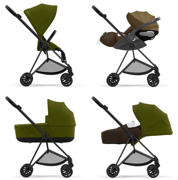 Cybex Mios 3.0 Khaki Green Plus + Cloud Z I-Size + Matt Black frame Bērnu rati 3in1