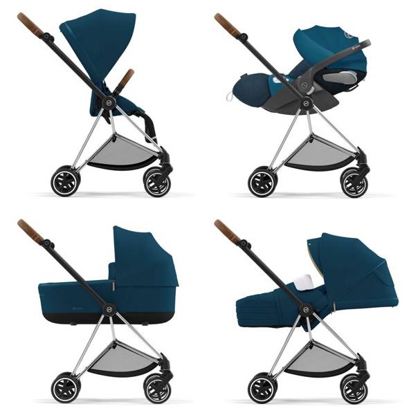 Cybex Mios 3.0 Mountain Blue + Cloud Z I-Size + Chrome Brown frame Bērnu rati 4in1