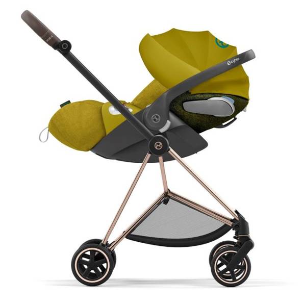 Cybex Mios 3.0 Mustard Yellow Plus + Cloud Z I-Size + Rose gold frame Bērnu rati 3in1