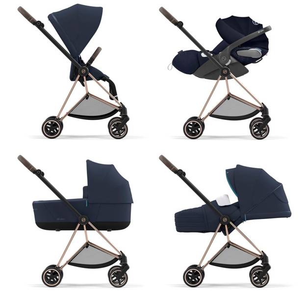 Cybex Mios 3.0 Nautical Blue Plus + Cloud Z i-Size + Rose gold frame Детская коляска 3in1